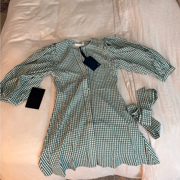 Pomander Place Tuckernuck green Checkered Long Sleeve Dress - Picture 5 of 6